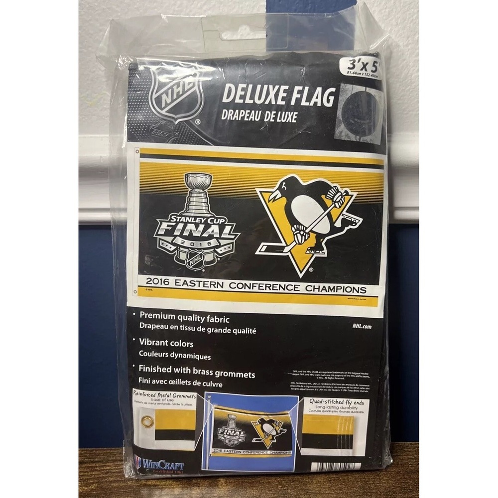Pittsburgh Penguins 2016 Stanley Cup Eastern Conference Champ Flag Banner 3'X5'